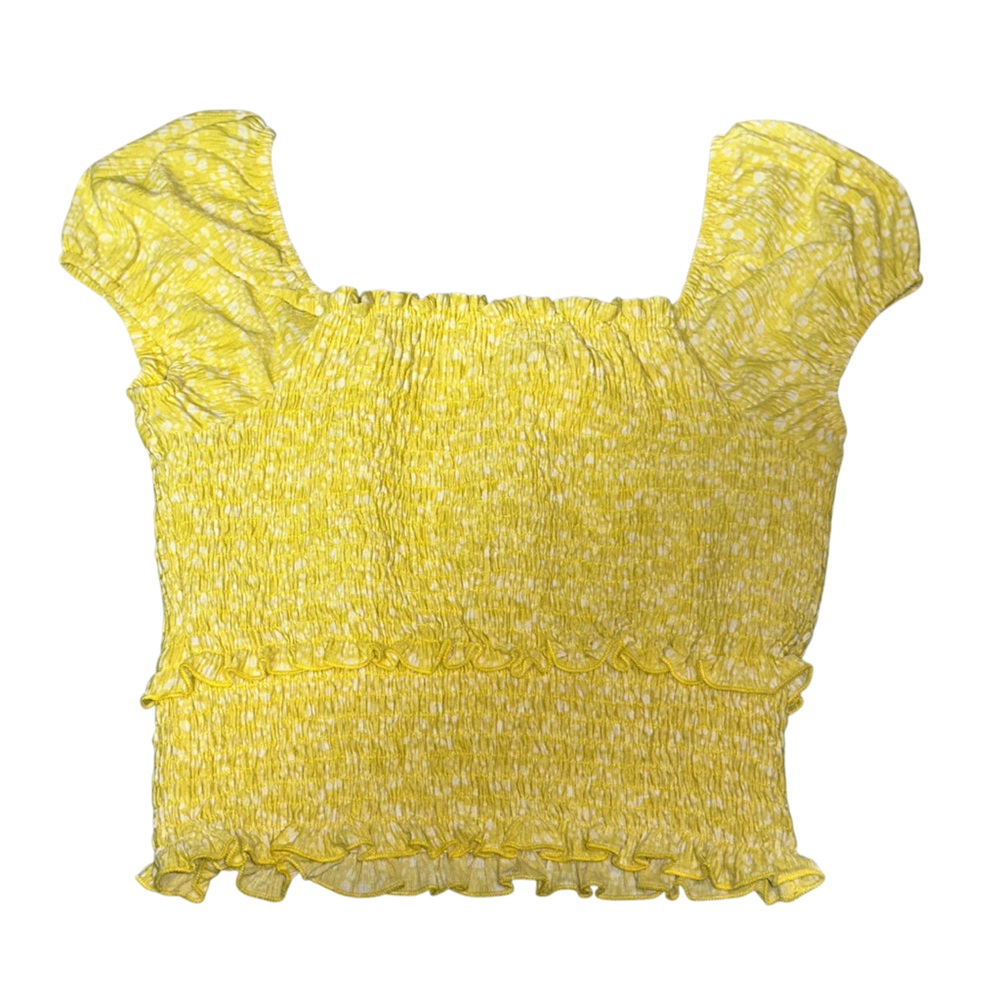 Lush Yellow Ruffled Smocked Top - Picture 2 of 4